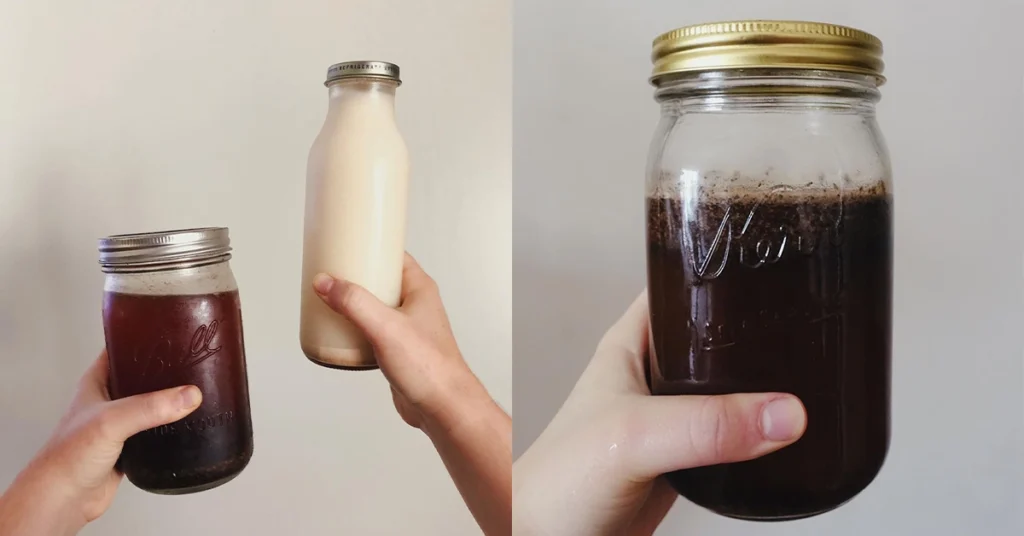 Two Cold Brew Coffee and One Milk in Maison Jars