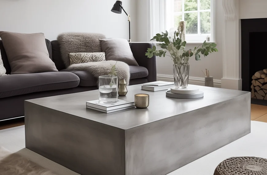 Rectangular Concrete Coffee Table