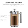 350ml 800ml 1000ml Coffee Maker Pot French Press Coffee Maker Stainless Steel Double Walled Insulated Coffee 1