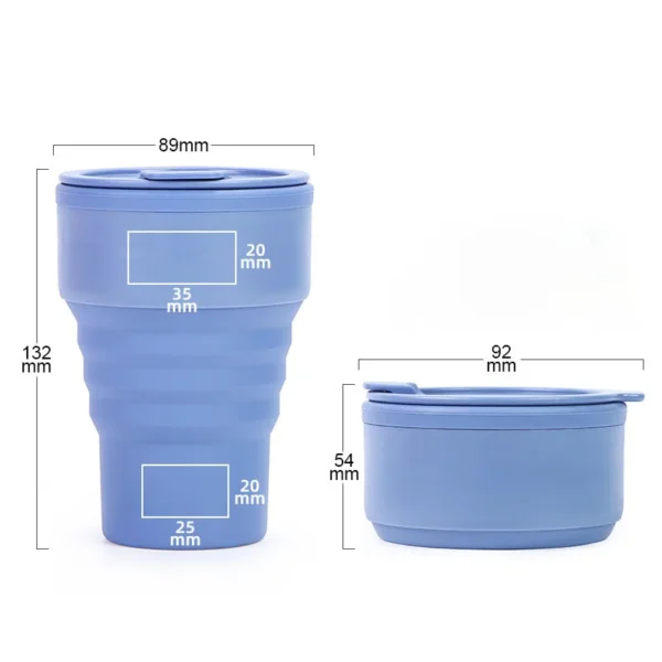 Reusable Silicone Collapsible Cups with Lid for Camping 375ml 16oz Portable Folding Coffee Cups for Travel 5